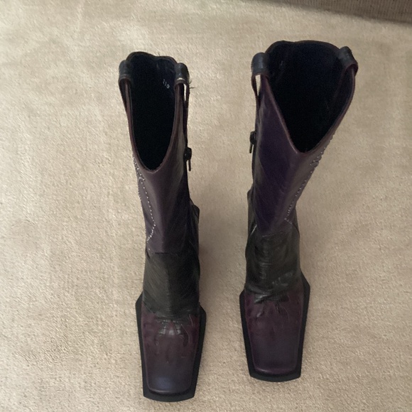 Arnold Churgin purple and black boots - Picture 4 of 7